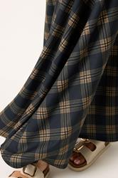 PixieGirl Petite Women's Dark Blue Check Maxi Skirt | PixieGirl 4