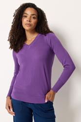 M&Co Purple V-Neck Long Sleeve Jumper | M&Co 3