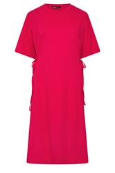 YOURS Curve Red Front Tie Midi Dress