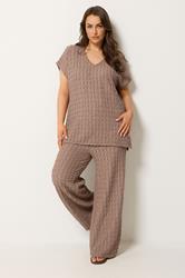 YOURS Plus Size Brown Bubble Textured T-Shirt | Yours Clothing 1