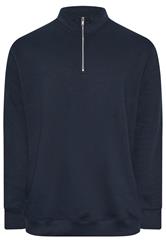 BadRhino Big & Tall Navy Blue Quarter Zip Sweatshirt