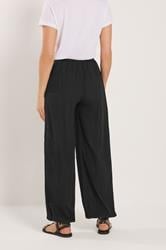LTS Tall Women's Black Textured Cotton Balloon Trousers | Long Tall Sally 2