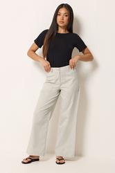 M&Co Petite Natural Brown Wide Leg Cargo Trousers | M&Co 1