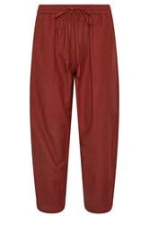PixieGirl Petite Brick Red Linen Barrel Trousers