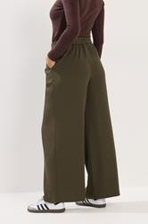 PixieGirl Petite Women's Olive Green Belted Wide Leg Trousers | PixieGirl 2