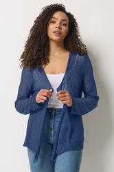 M&Co Navy Blue Textured Lightweight Cardigan | M&Co 3