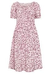 PixieGirl Petite Women's Pink Animal Print Midi Dress | PixieGirl 5