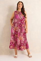 EVANS Plus Size Orange Paisley Tie Neck Dress 3