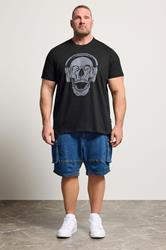 BadRhino Big & Tall Black Skull & Headphone Graphic T-Shirt | BadRhino 1
