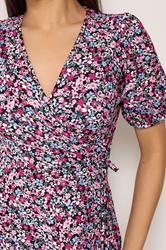 M&Co Petite Pink Ditsy Floral Print Maxi Wrap Dress | M&Co 4