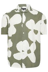 BadRhino Big & Tall Green Flower Poplin Shirt