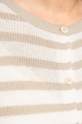 YOURS Plus Size Natural Brown Stripe Knitted Cardigan | Yours Clothing 4