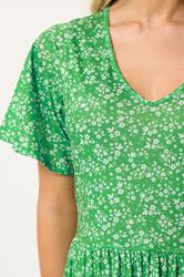 M&Co Green Floral V-Neck Maxi Dress | M&Co 4