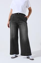 LIMITED COLLECTION Plus Size Washed Black Seam Detail Jeans | Yours Clothing 3