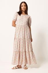 PixieGirl Pink Ditsy Tiered Maxi Dress | PixieGirl 1