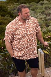 BadRhino Big & Tall Clay Orange Leaf Print Shirt | BadRhino 3