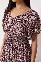 M&Co Petite Berry Purple Floral Maxi Dress | M&Co 4