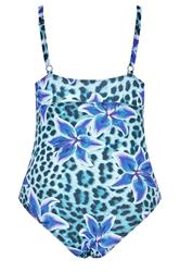 YOURS Plus Size Blue Animal Floral Tie Swimsuit | Yours Clothing 6