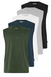 BadRhino Big & Tall Black/White/Navy/Khaki/Grey 5 Pack Muscle Vest | BadRhino 8