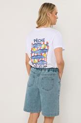 LTS Tall Women's Light Blue Acid Wash Pull On Denim Cotton Jorts | Long Tall Sally 2