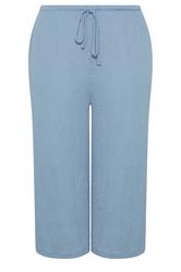 YOURS Curve Light Blue Crinkle Culottes