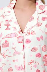 LIMITED COLLECTION Plus Size Set White Mixed Shirt & Short Pyjama | Yours Clothing 4