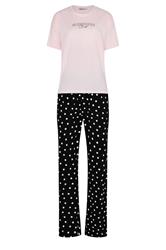 LTS Tall Women's Pink 'Sleepover Club' Slogan Cotton Wide Leg Pyjama Set | Long Tall Sally 5