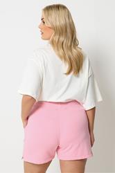 YOURS Plus Size Pink Jogger Shorts | Yours Clothing 2
