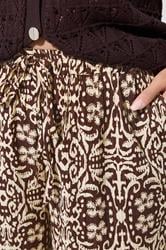 LIMITED COLLECTION Plus Size Brown Abstract Wide Leg Trousers | Yours Clothing 4
