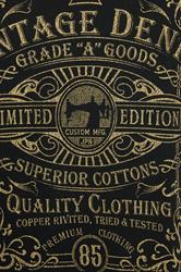 KAM Big & Tall Black Vintage Denim Graphic Print T-Shirt | BadRhino 3