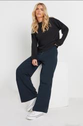 M&Co Petite Navy Blue Wide Leg Joggers | M&Co 3