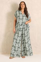 EVANS Plus Size Set Green Abstract Print | Evans 2