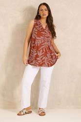 EVANS Plus Size Rust Orange Sleeveless Stretch Top | Evans 2
