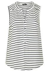 YOURS Plus Size White Stripe Notch Neck Top | Yours Clothing 5