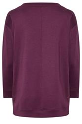 EVANS Plus Size Berry Red Luxe Zip Detail Sweatshirt | Evans  6