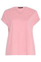 EVANS Roze T-shirt met haakwerkbies