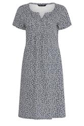 M&Co Navy Blue Ditsy Floral Henley Cotton Midi Dress | M&Co 5
