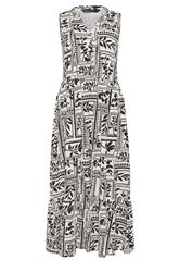M&Co Black Leaf Print Cotton Sleeveless Midi Dress | M&Co 5