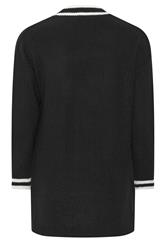 YOURS Plus Size Black Contrast Edge Cardigan | Yours Clothing 6