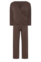 PixieGirl Petite Set Chocolate Brown Wrap Top & Wide Leg Trousers