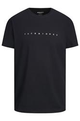 JACK & JONES Big & Tall Black Slogan Short Sleeve T-Shirt