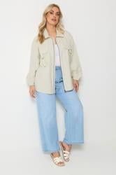 YOURS Plus Size Ivory White Utility Shacket | Yours Clothing 4
