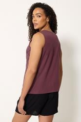 M&Co Berry Purple Crochet Cotton Vest Top | M&Co 2