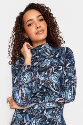 M&Co Black & Blue Paisley Print Turtle Neck Long Sleeve Top | M&Co 4