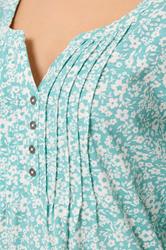 M&Co Green Floral Cotton Henley Top | M&Co 4
