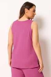 YOURS Plus Size Pink Textured Waistcoat | Yours Clothing 2
