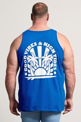 BadRhino Big & Tall Blue Extra Long Good Vibes Vest Top | BadRhino 2