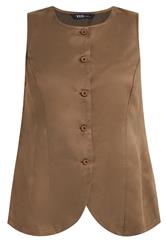 YOURS Curve Chocolate Brown Suedette Waistcoat