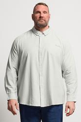 BadRhino Big & Tall Green Stripe Long Sleeve Oxford Shirt | BadRhino 1