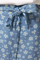 PixieGirl Petite Women's Blue Daisy Belted Midi Skirt | PixieGirl 4